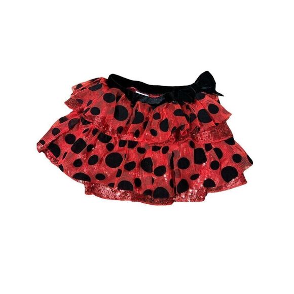 Disney Polka Dot Minnie Sequin Skirt Red And Black Size 3T - Picture 1 of 5